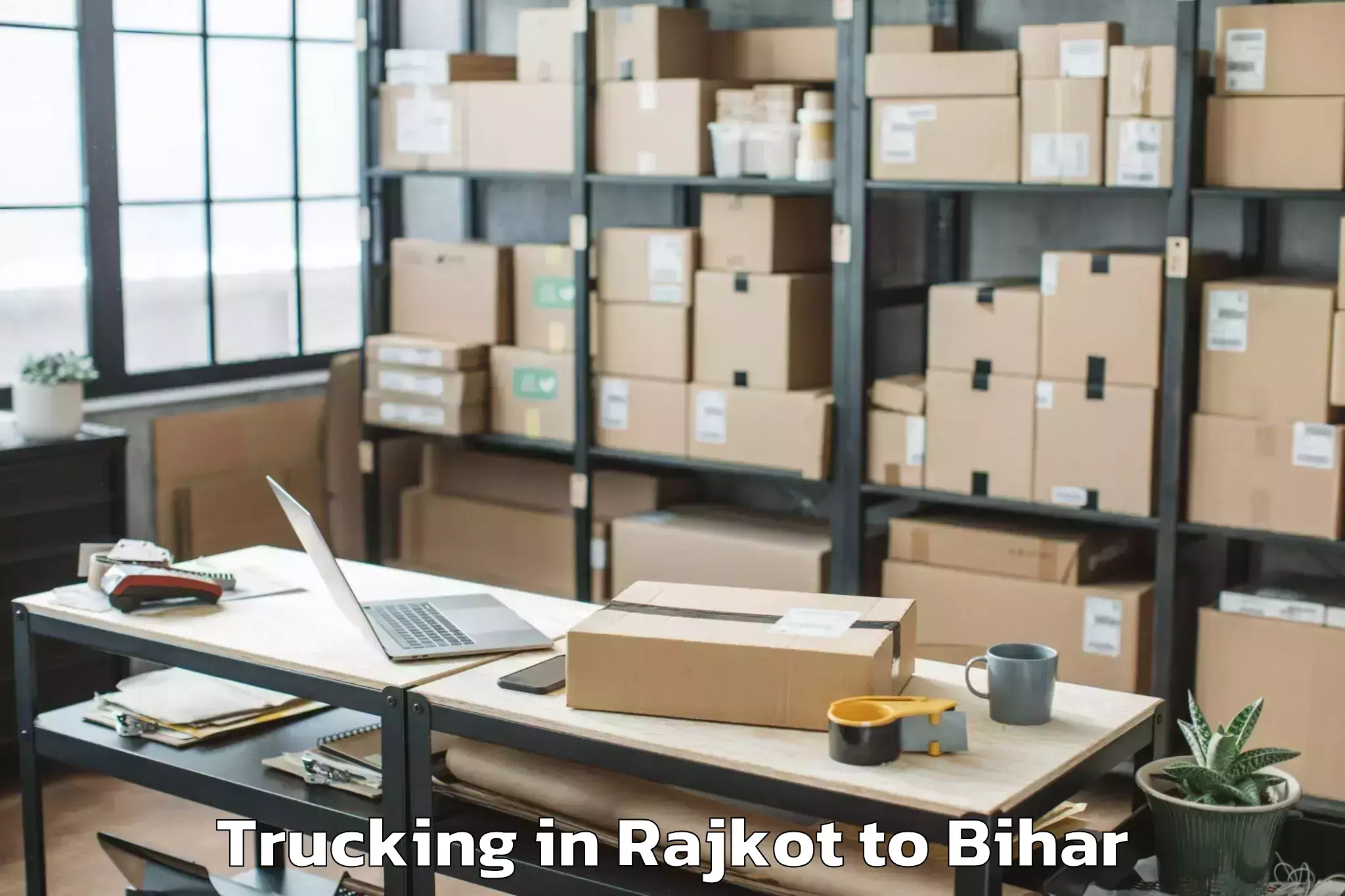 Top Rajkot to Bhitaha Trucking Available